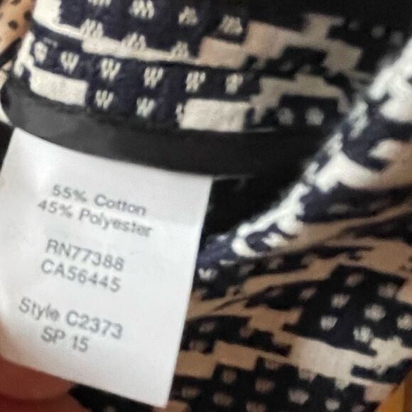 J crew Women’s Blazer Moto suit jacket size Medium M Navy white gray full zip - Picture 5 of 6